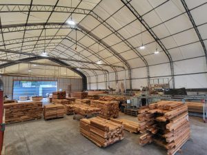 Wide view of our chop line room. The chop line is essential in wood remanufacturing